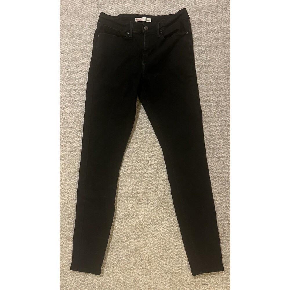 Levi Strauss Signature Jeans Mid Rise Skinny Black Womens 28W X30L